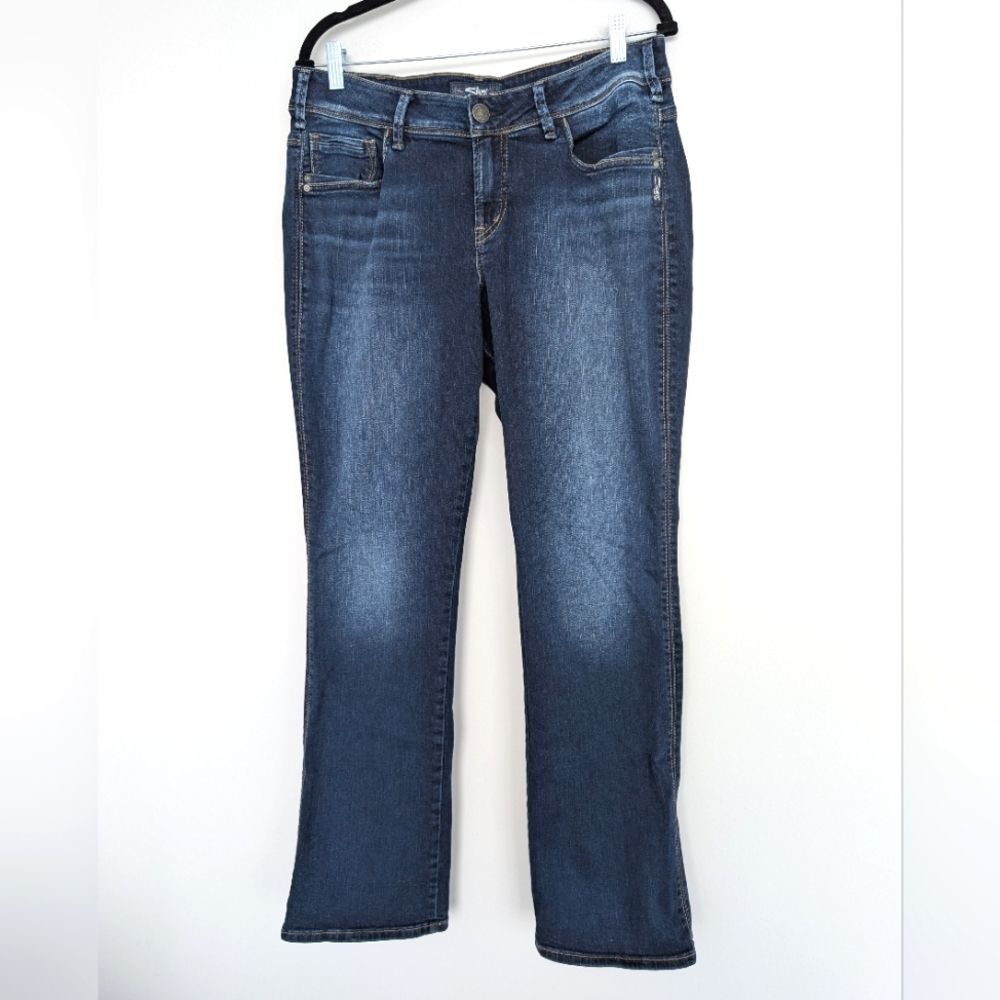Silver Jeans Co Selvedge Suki Slim Boot Jeans Sz 14 L33 Dark Wash